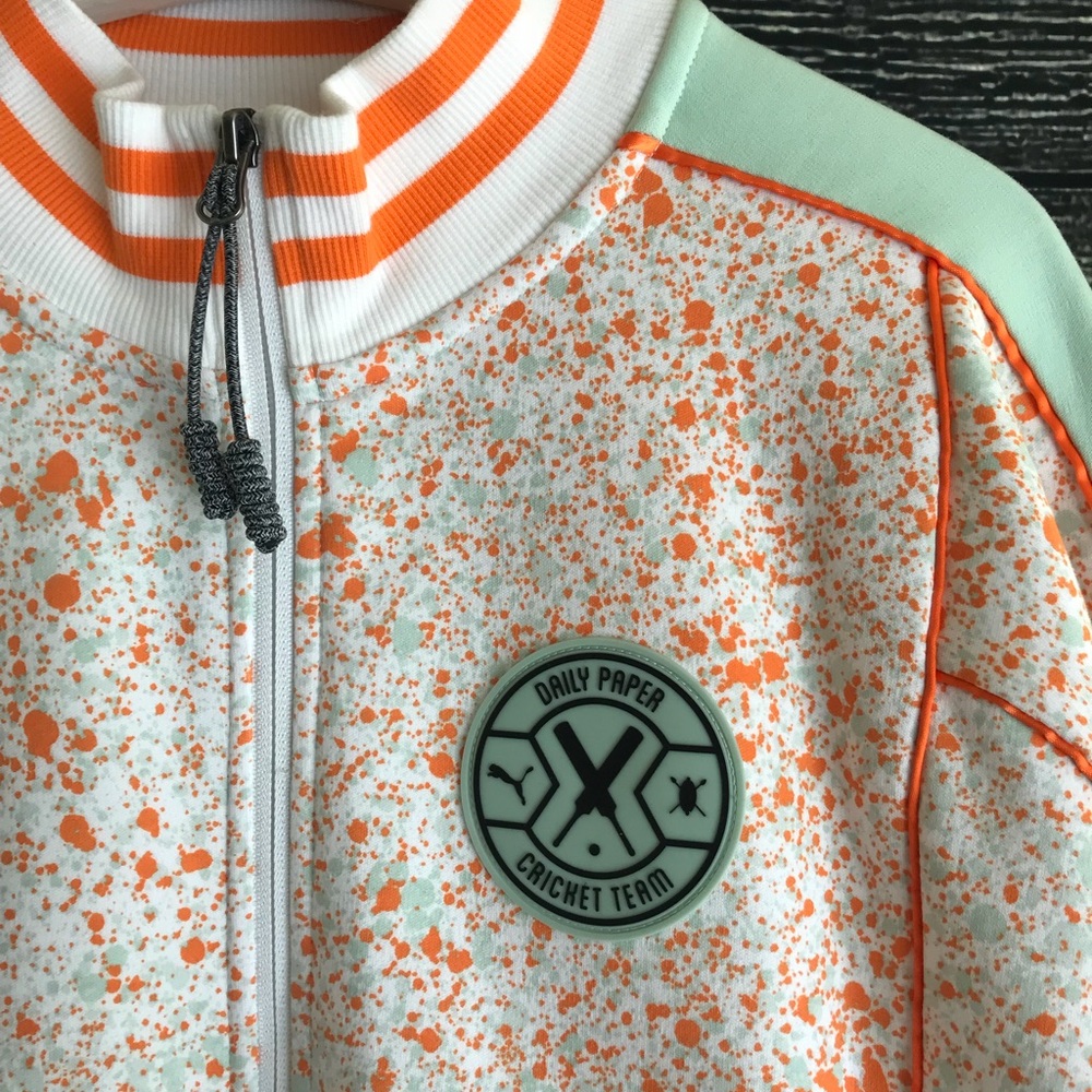 Puma x Daily Paper Track Jacket Large Speckled NWT - Picture 2 of 8